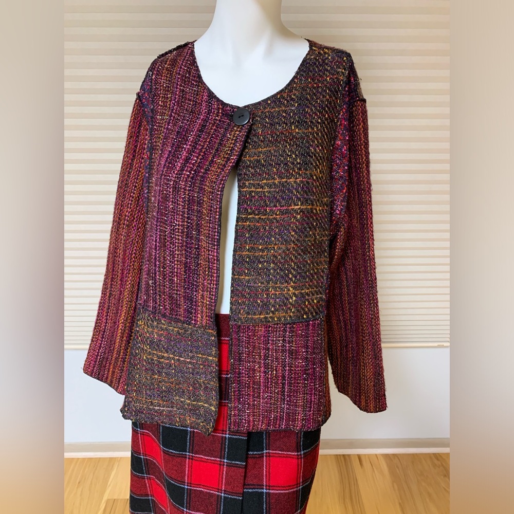 Cold water Creek Size PL Women’s Jacket  LikeNew. Multi colors patchwork